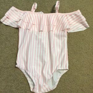 Pink and white striped size 18-24 months one piece swimsuit